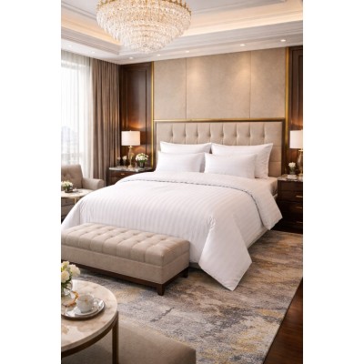 Çift Kişilik Premium Otel Nevresim Takımı - 83 Tel Pamuk Polyester